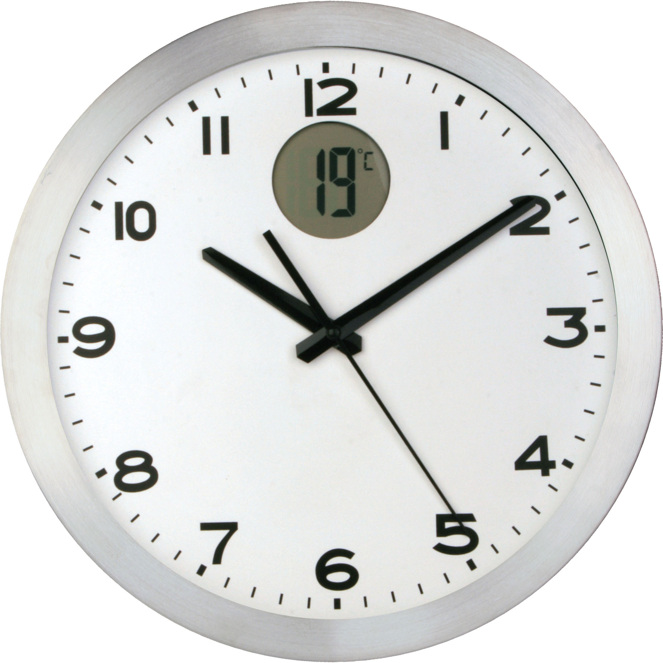 orologio da parete, orologio in alluminio, orologio con termometro  digitale, orologio facile da smontare, orologio con stampa, orologio vetro,  orologio 30x4 cm.